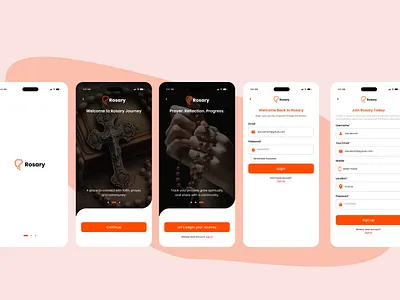 Rosary - A Religious Mobile UI Design branding design graphic design illustration landing page logo ui ui design uiux vector
