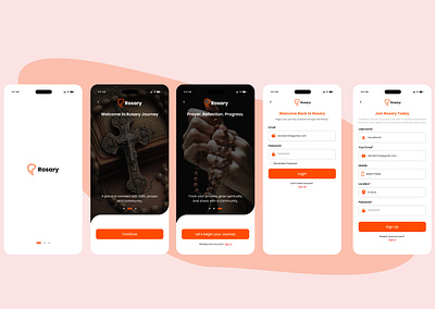 Rosary - A Religious Mobile UI Design branding design graphic design illustration landing page logo ui ui design uiux vector