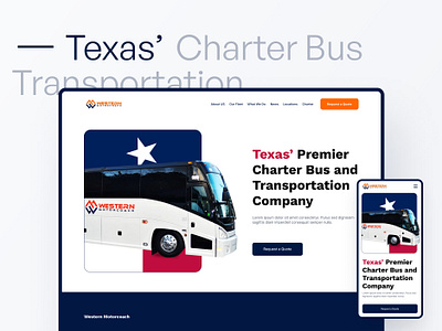 Texas Charter Bus - Landing Page bus charter bus landing page premier transportation responsive safety texas texas color transportation travel ui ux web design website