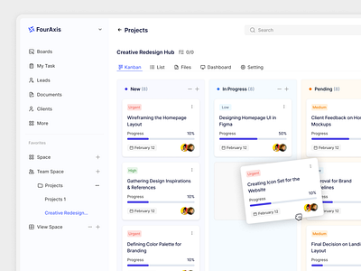 Project Management SaaS Kanban Board UI/UX Design analytics board creative data data visualization kanban board kanban project project project management saas saas saas owner saas products saas startups ui