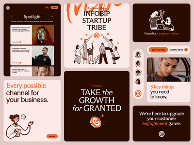 Infobip Startups Tribe Brand Identity brand branding communication croatia design graphic design growth hire human interaction identity illustration infobip leader logo mark multichannel startups tribe ui work