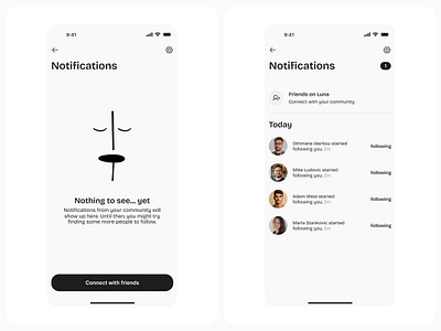 Notifications add a friend app branding design empty state graphic design illustration light mode logo mobile notification product ui ux vector