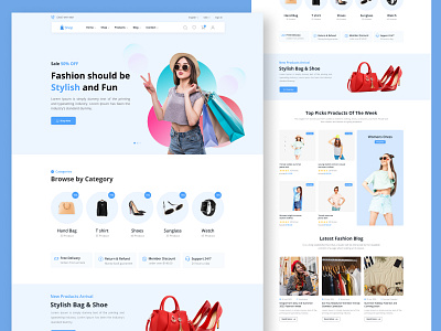 Fashion Shop Website Landing Page Figma Template branding business design figma website home banner home page illustration landing page ui website