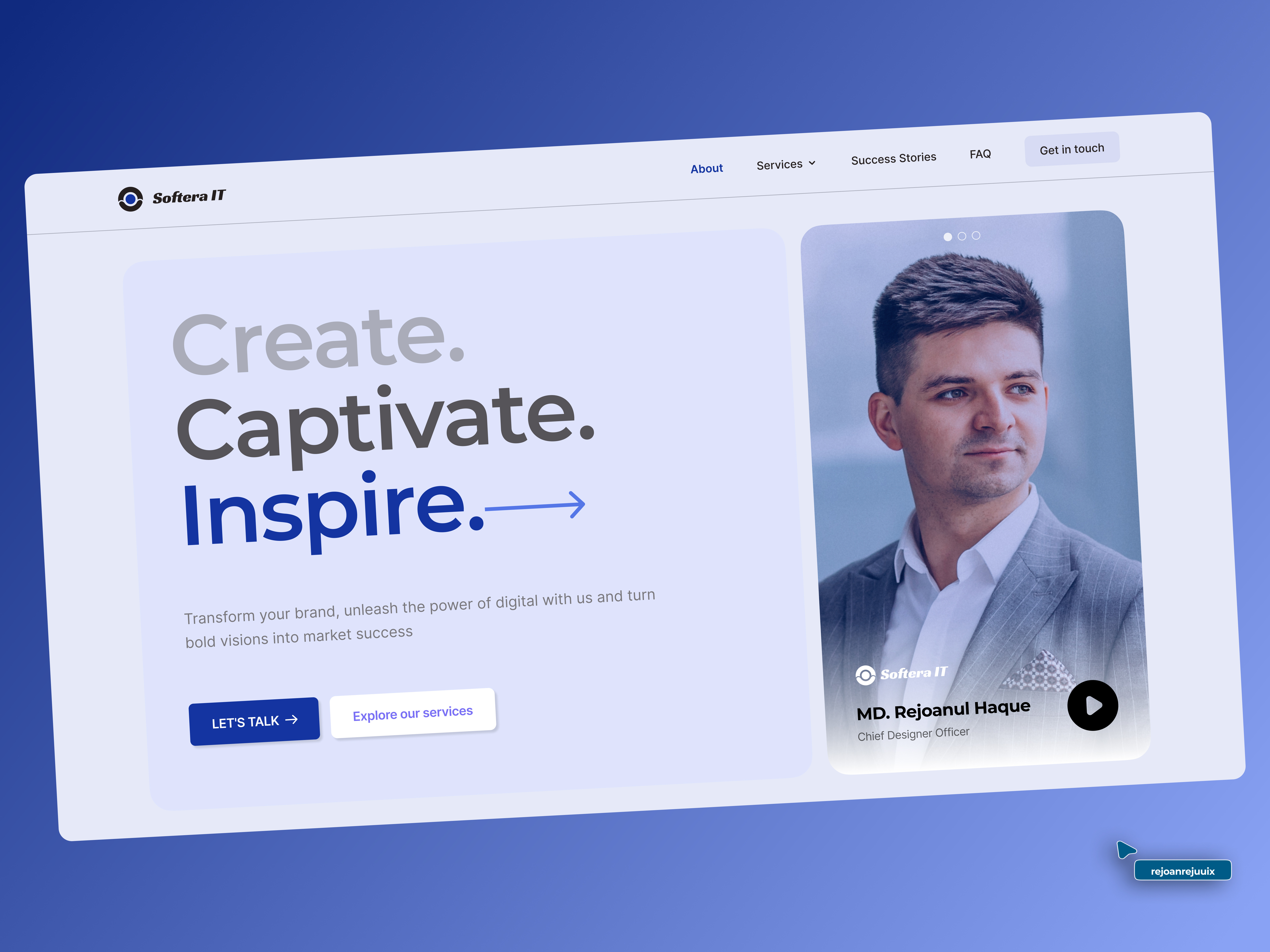 Personal Portfolio UI Design dribbble mobileappdesign productdesign userexperience uxtrends webdesign