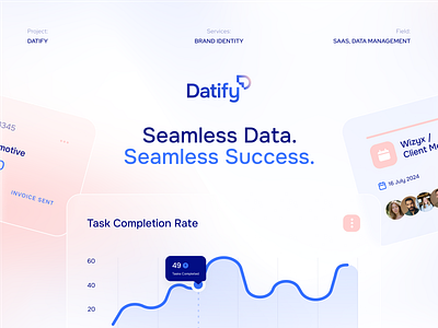 Datify - Data Management SaaS App Branding UI 3d branding b2b saas brand animation brand design brand icons brand pattern branding branding inspiration branding ui color scheme saas data illustration data logo data ui data visualization datatable saas saas dashboard saas logo saas website tech branding