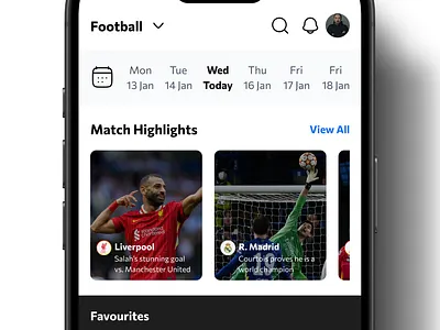 Football Application UI Design application design designer football ui uiux uiuxdesign uiuxdesigner user experience user interface ux ux design