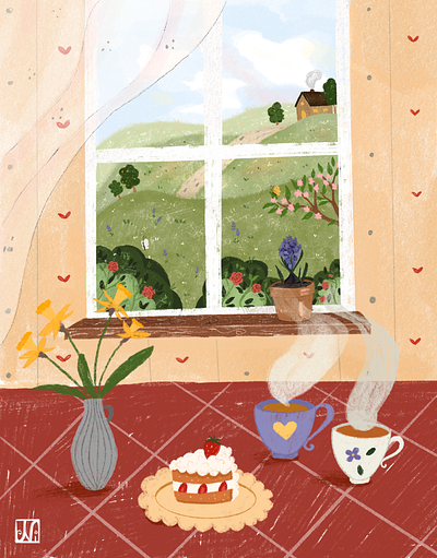 From My Window colorful drawing illustration procreate