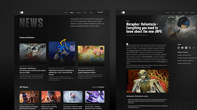 Gaming News Webpage blogs design gaming gaming news malaysia news newspage single blogs ui ux ux