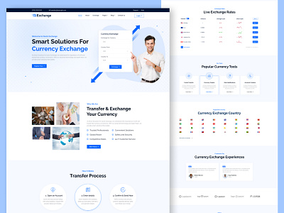 Currency Exchange Website Figma Landing Page branding business currency exchange design figma website home page illustration landing page ui website