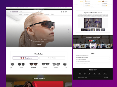 SpecShop Website design landingpage specs specswebsite webdesign webpage website