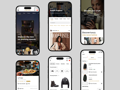 Cidade app - Main screens clothes app delivery app fashion fashion app food food app food delivery grab instagram iphone mobile mobile app social media social media app super app ui