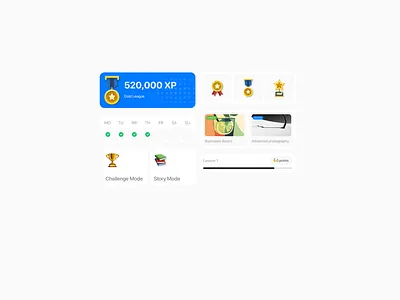 Gamified e-learning components design figma productdesign ui ux