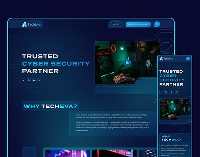 TechEva Landing Page cyber cyber security landing page nft techeva