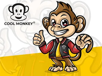 cool monkey app branding design graphic design illustration logo typography ui ux vector