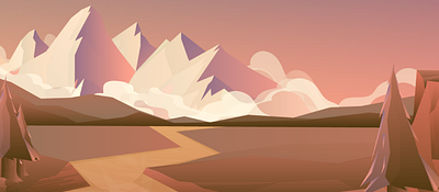 Mountain view colorful gradient graphic design illustration mountain