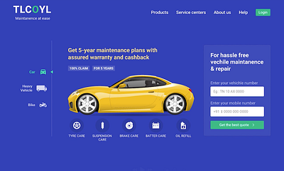 Car insurance website animation motion graphics ui ux website design