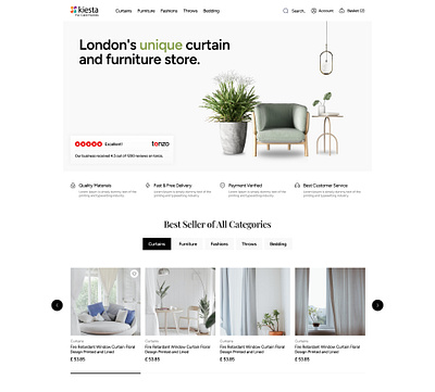 Furniture E-Commerce Hero curtains ecommerce furniture hero uiux webdesign