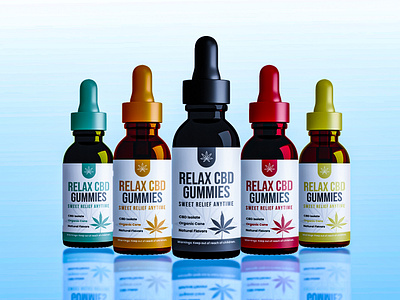 Relax CBD Gummies Oil Label Design box packaging design graphic design