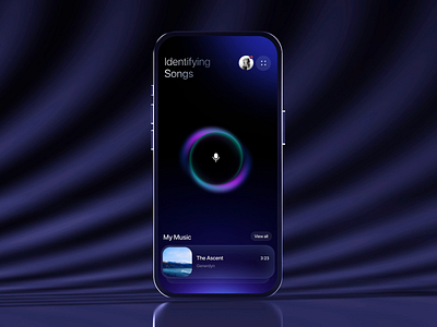 Music App - Identifying Songs amazing ui animation identify song interaction design mobile mobile app music music app music app design music player music player app playlist playlist app premium mobile app shazam spotify spotify app ui ui animation ui interaction