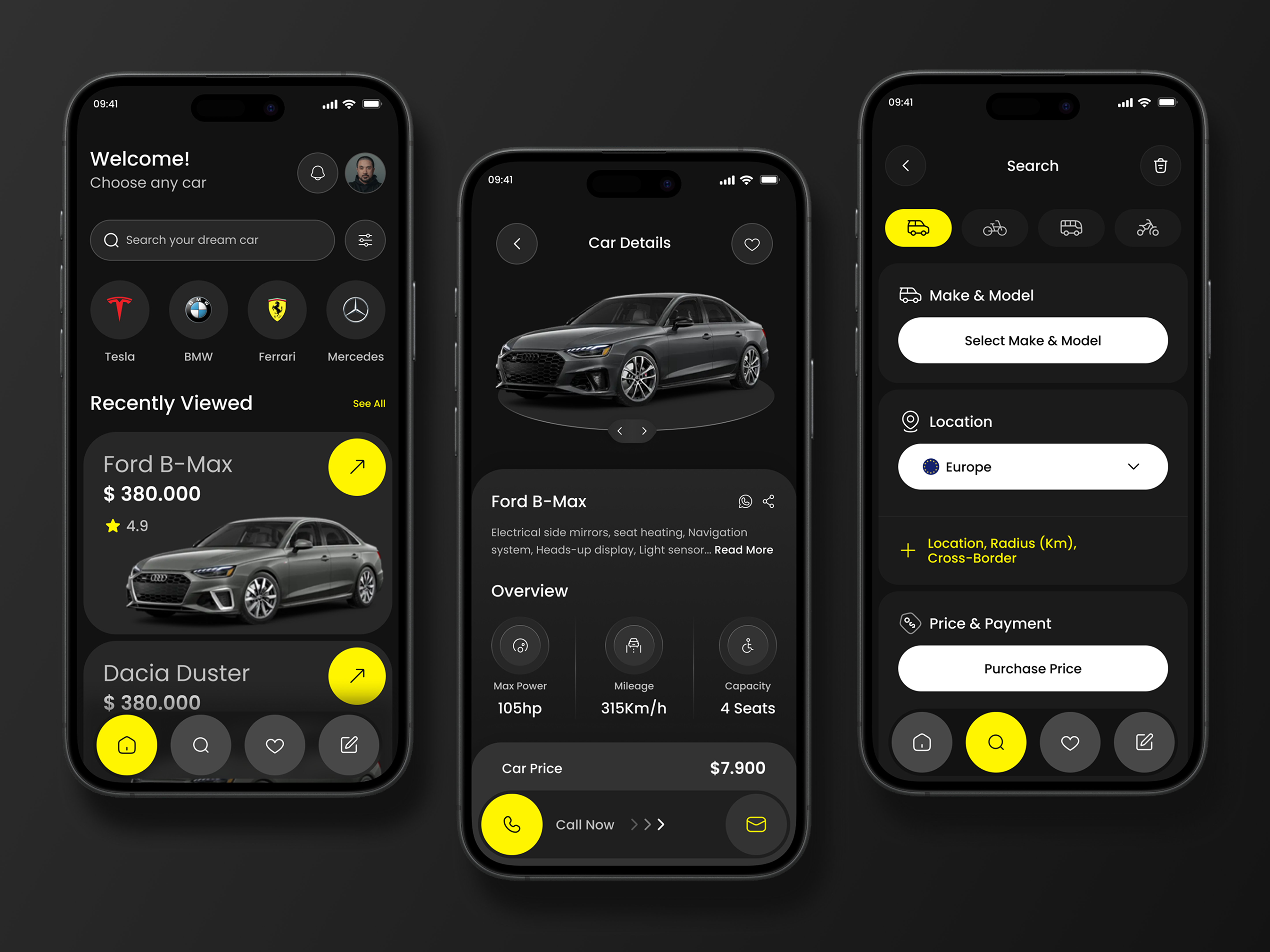 Example of Automotive Mobile App Design
