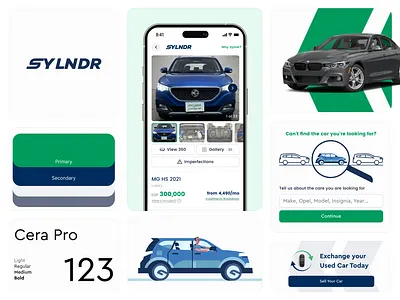 Sylndr Overview Car Profile Componetns cars design logo produ product design ui uiux ux