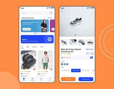 Shopping App UI Design app design shopping shopping mobile app ui