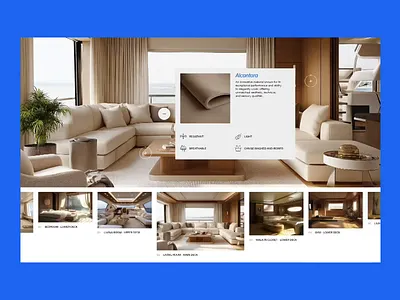 ELYSIUM - Material details ai animation blue branding concept design digital embossed hotspot interaction interior minimal ui ux web yatch