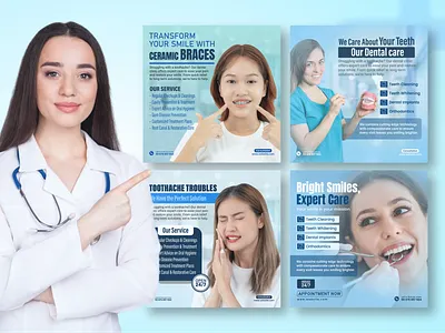 Dental Clinic Social Media Post Design ads ads design banner banner design banner post bannerpost branding branding design client clinic dental dental clinic design designer graphic design postdesign poster project ui