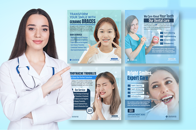 Dental Clinic Social Media Post Design ads ads design banner banner design banner post bannerpost branding branding design client clinic dental dental clinic design designer graphic design postdesign poster project ui