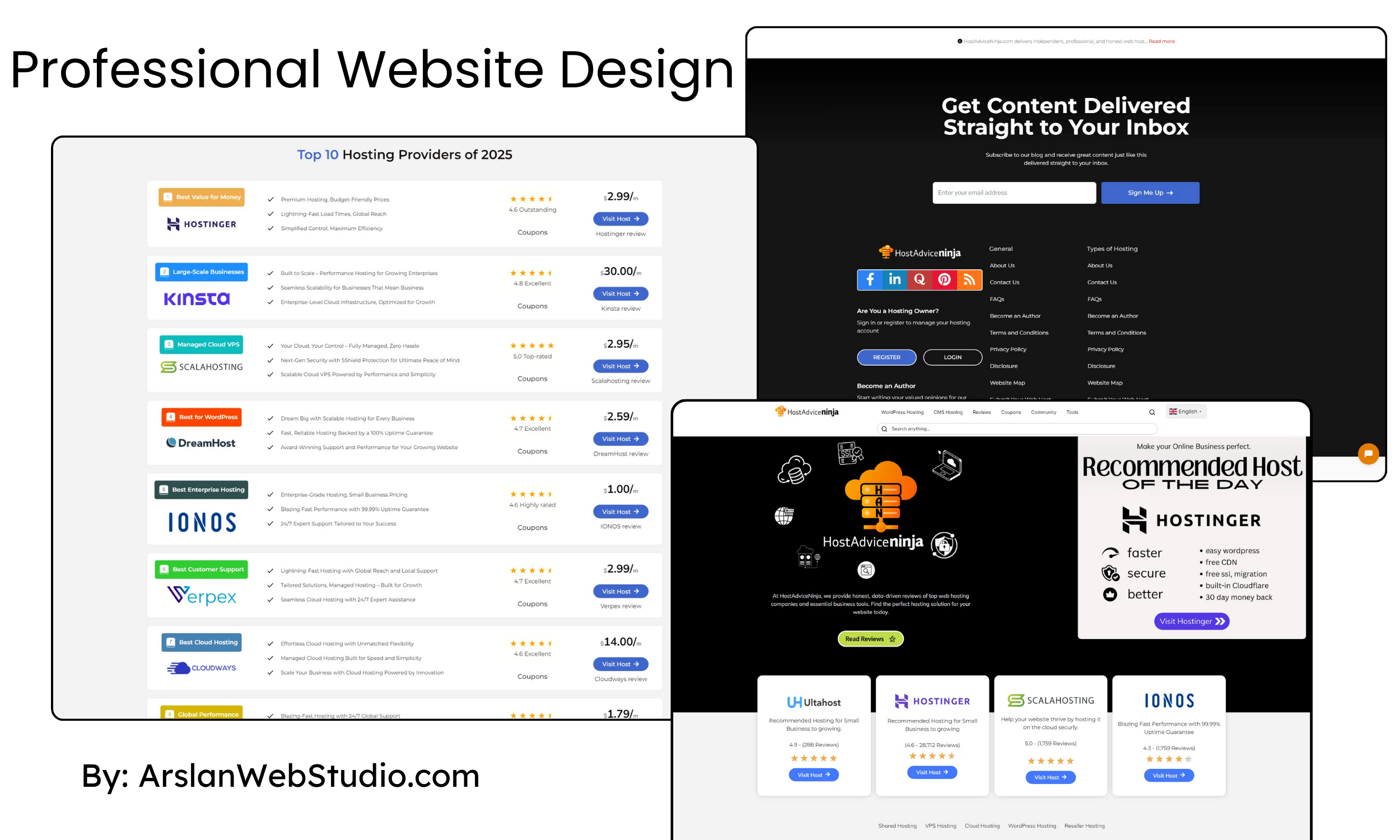 HostAdviceNinja design dynamic website ui design web hosting website design