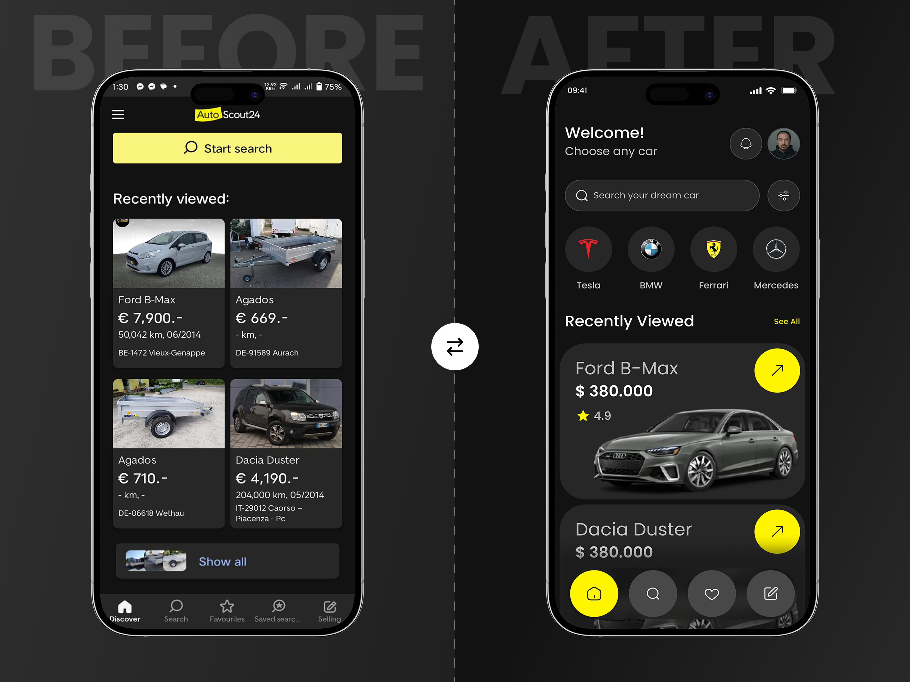 Example of Automotive Mobile App Design