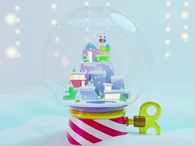 LCA Xmas gift 3d 3d animation 3d artwork 3d modeling artwork blender brand christmas cycles design illustration nft particles season snow snow globe xmas