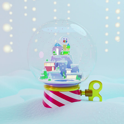 LCA Xmas gift 3d 3d animation 3d artwork 3d modeling artwork blender brand christmas cycles design illustration nft particles season snow snow globe xmas