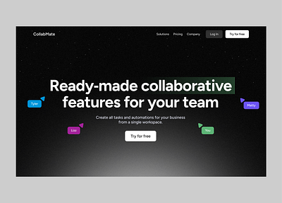 TeamWork Collaborative Workplace Platform collab collaboration framer hero section landing page landingpage management platform project management remote work software team team work teamwork web design webdesign website work workflow workplace