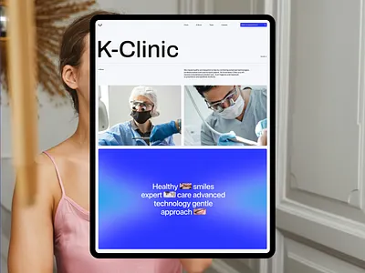 Web design site Dental clinic ✦ K-clinic card design interaction light theme scroll startup ui ux web web design website