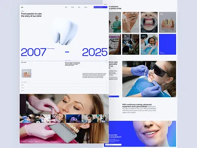 Web design landing page dental clinic ✦ K-clinic card clinic dental design healthcare landing page photo scroll startup ui ux web web design website