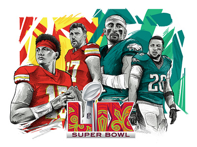 Superbowl 49! chiefs digital art digital illustration eagles footballart jalenhurts patrickmahomes saquonbarkley superbowllix