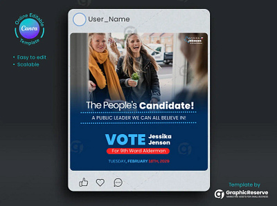 Election Candidate Instagram Poster Design Template digital marketing banners political facebook post political instagram post political poster political poster template political social media post political social media posters social media marketing banners social media marketing posts social media posts