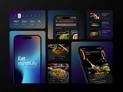 Eat mindfully ai app calories cooking design eatmindfully fitness food health mindfullness nutrition ui design ux