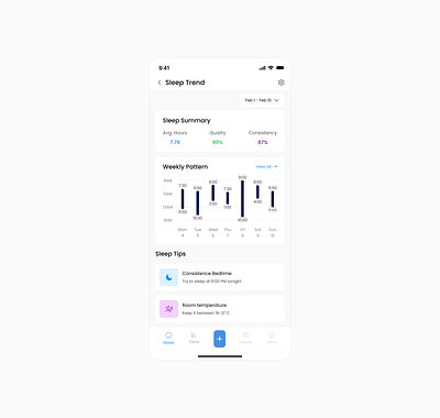 Sleep Trend Mobile UI ui