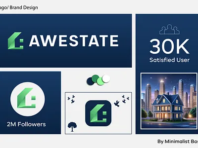 Real Estate Logo for Sale awesome logo branding great logo house logo design minimalist boss modern logo negative space real estate real estate logo simple logo