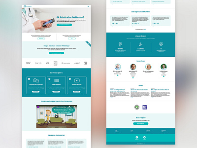 onepager for au-schein.de e health interaction interactive interface landingpage onepager screendesign telemedicine ui