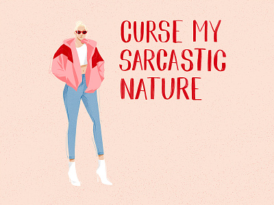 Sarcasm art cartoon cartoon art cartoon character cartoon design character art character design design drawing handlettering illustration procreate procreate app procreate art typography woman illustration