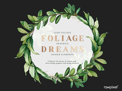 Tropical foliage dreams wreath design vector background green illustration leaves vector wreath