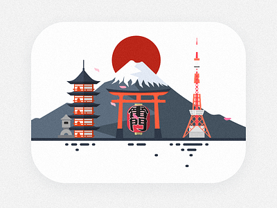 Japan design flat illustration japan japanese culture