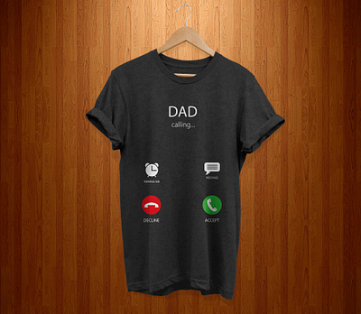 dad calling tshirt design black tshirt branding design graphic design illustration tshirt design typography ui ux vector