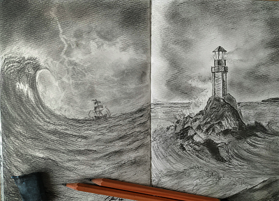 Seastorm art blackandwhite draw fun pencil art pencil drawing