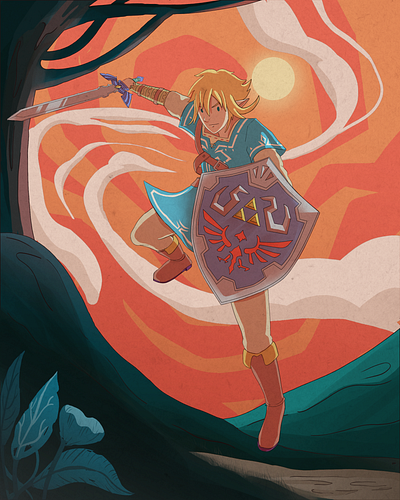 The Adventure of Link from Hyrule breath of the wild character comic art concept art fanart fiction freestyle game game art hyrule illustration illustrator japan link nintendo nintendo switch painting photoshop switch zelda