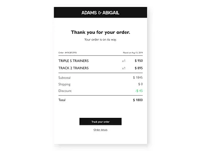 Daily UI #017 Email Receipt adobexd daily ui dailyui dailyui 017 design email receipt receipt ui