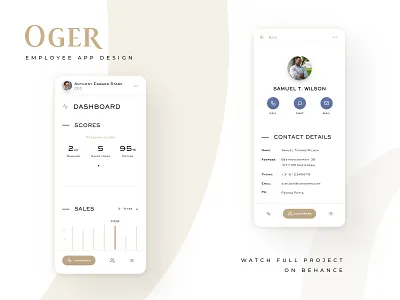 OGER | Employee app app design behance project branding dashboard design employee app mobile retail sketch store ui ux